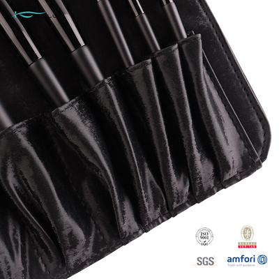 総合的なヤギの毛の黒いフェルール化粧品袋との7部分の構造のブラシ セット